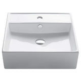 KRAUS Elavo 18.6 in. Square Ceramic Vessel Bathroom Sink in White