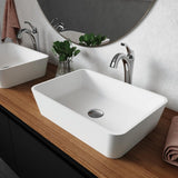 KRAUS Natura Rectangle Solid Surface Vessel Sink in White, 20 x 14 x 4-7/8 in (KSV-2MW)
