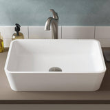 KRAUS Natura Rectangle Solid Surface Vessel Sink in White, 20 x 14 x 4-7/8 in (KSV-2MW)