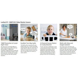 Laxihub 1080P Wired Indoor Wi-Fi Security Camera for Baby with 32G SD Card, Compatible with Alexa and Google Assistant