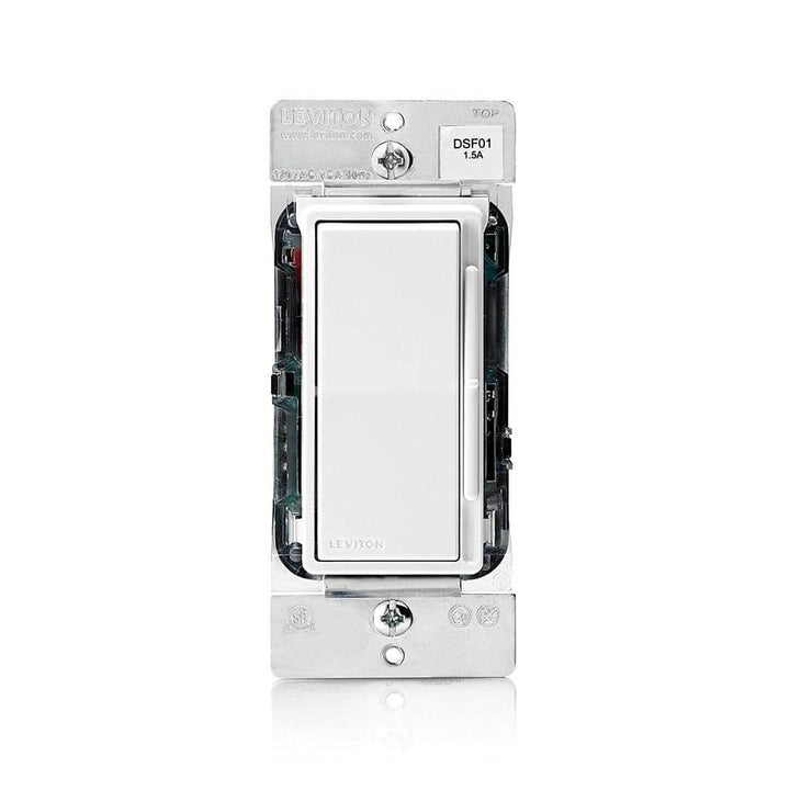 Leviton 1.5-Amp Decora Rocker Slide Fan Speed Control, White with Ivory & Light Almond Color-Change Faces Included