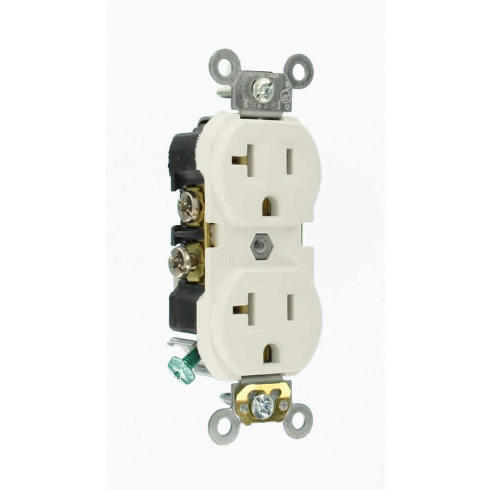 Leviton 20 Amp Commercial Grade Duplex Outlet, White (10-Pack)