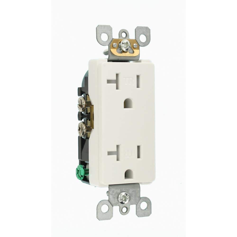 Leviton Decora 20 Amp Tamper-Resistant Duplex Outlet, White (10-Pack)