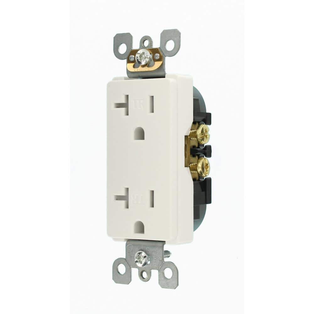 Leviton Decora 20 Amp Tamper-Resistant Duplex Outlet, White (10-Pack)