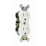 Leviton 15 Amp Commercial Grade Duplex Outlet, White (10 Pack)