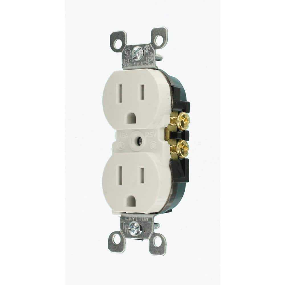 Leviton 15 Amp Tamper-Resistant Duplex Outlet, White (10-Pack)