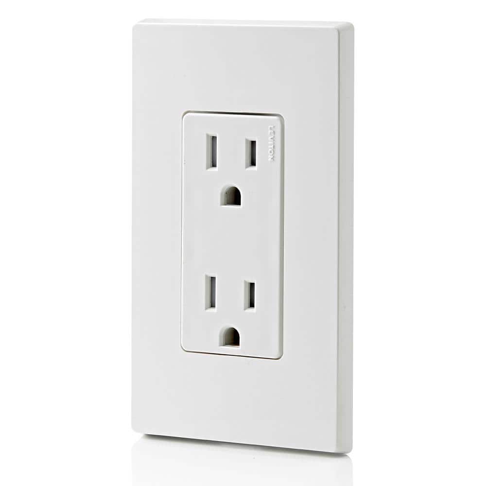 Leviton Decora 15 Amp Tamper-Resistant Duplex Outlet, White (10-Pack)