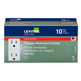 Leviton Decora 15 Amp Tamper-Resistant Duplex Outlet, White (10-Pack)