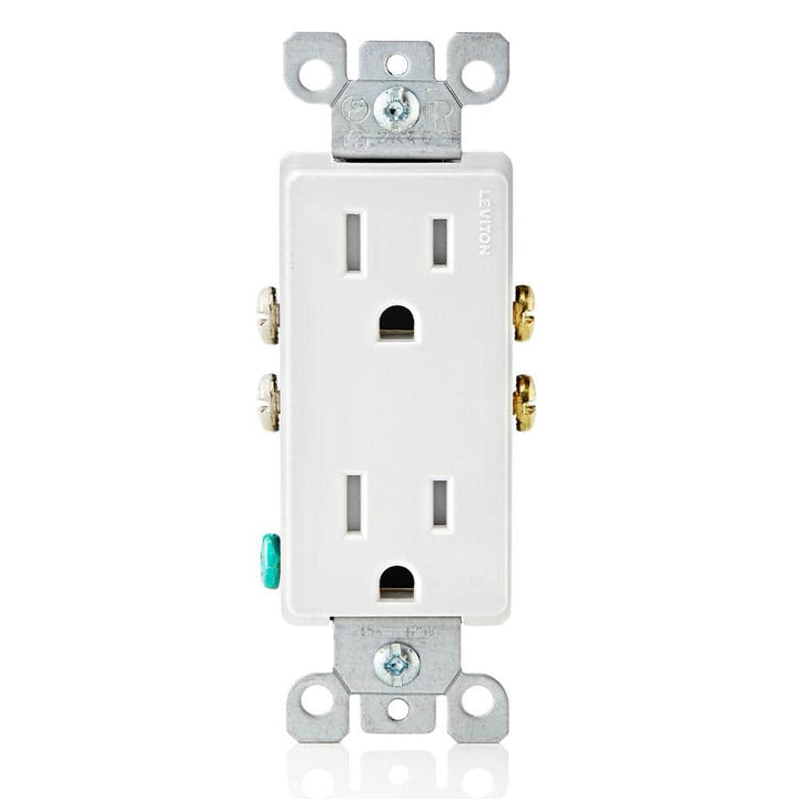 Leviton Decora 15 Amp Tamper-Resistant Duplex Outlet, White (10-Pack)