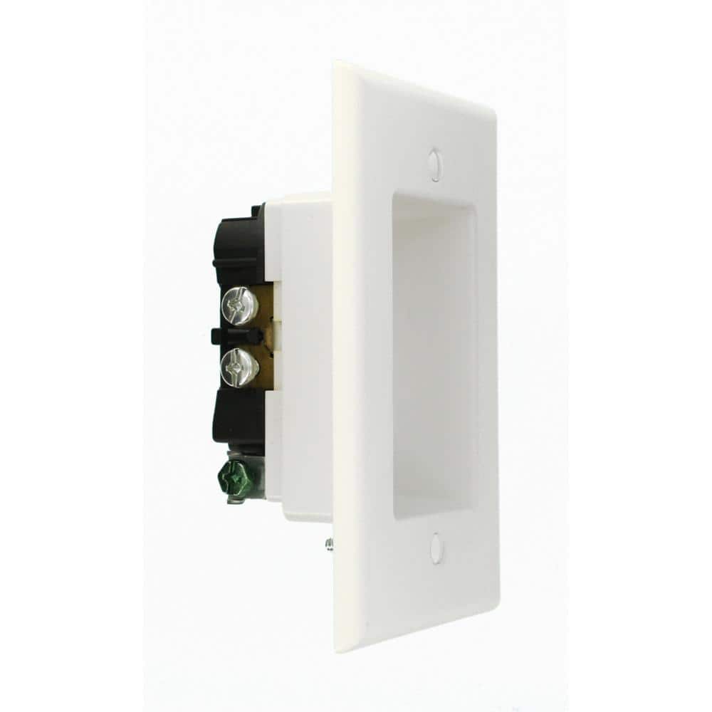 Leviton 15 Amp 1-Gang Recessed Duplex Power Outlet, White