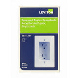 Leviton 15 Amp 1-Gang Recessed Duplex Power Outlet, White
