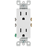 Leviton Decora 15 Amp Residential Grade Self-Grounding Duplex Outlet, White