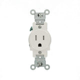 Leviton 15 Amp Commercial Grade Tamper-Resistant Single Outlet, White (NEMA 5-15R, 125V)