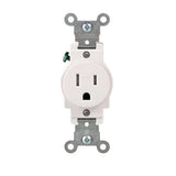 Leviton 15 Amp Commercial Grade Tamper-Resistant Single Outlet, White (NEMA 5-15R, 125V)