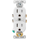 Leviton 15 Amp 125V Commercial Grade Tamper Resistant Duplex Outlet, White (R52-TCBR1-00W)
