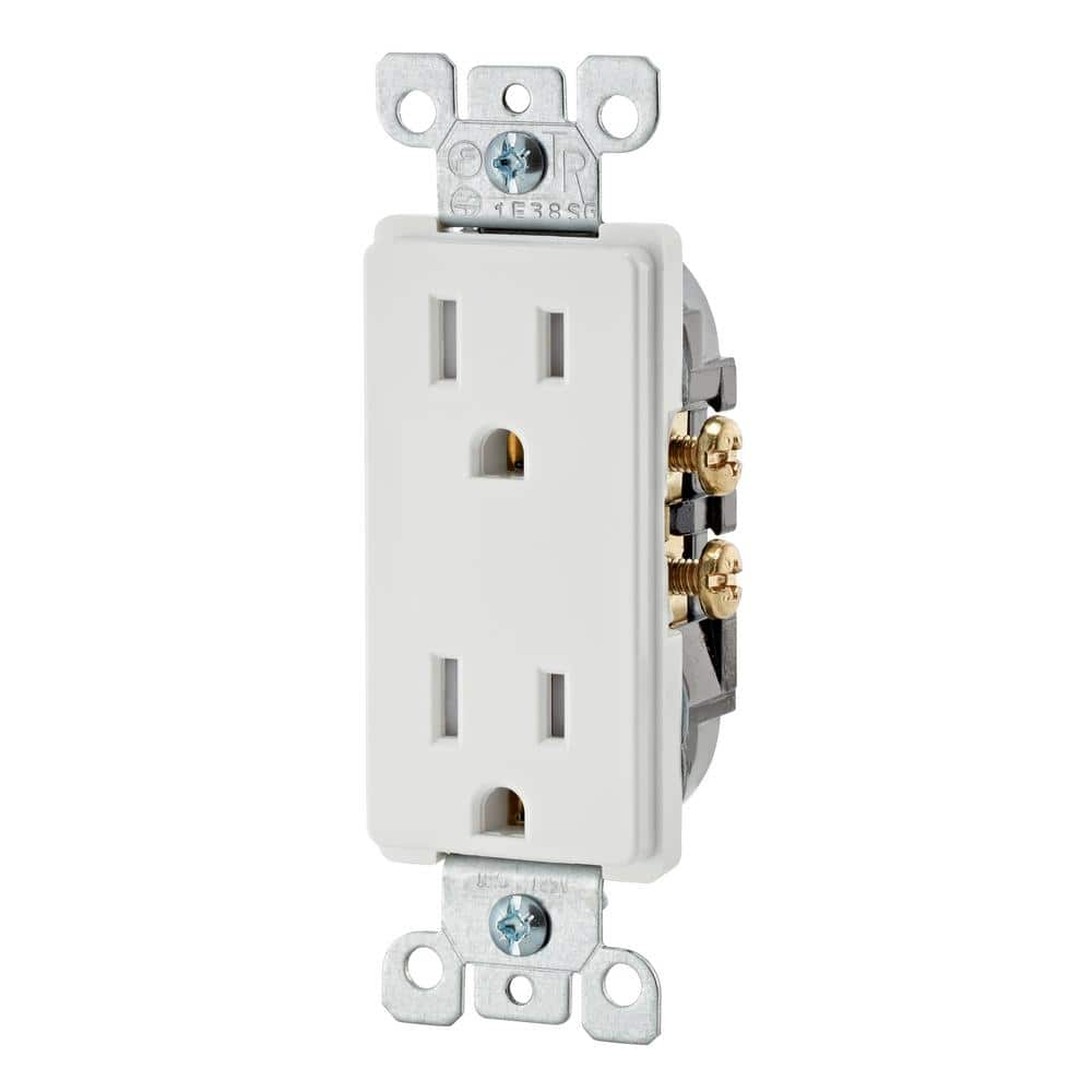Leviton Decora 15 Amp Tamper-Resistant Duplex Outlet, White