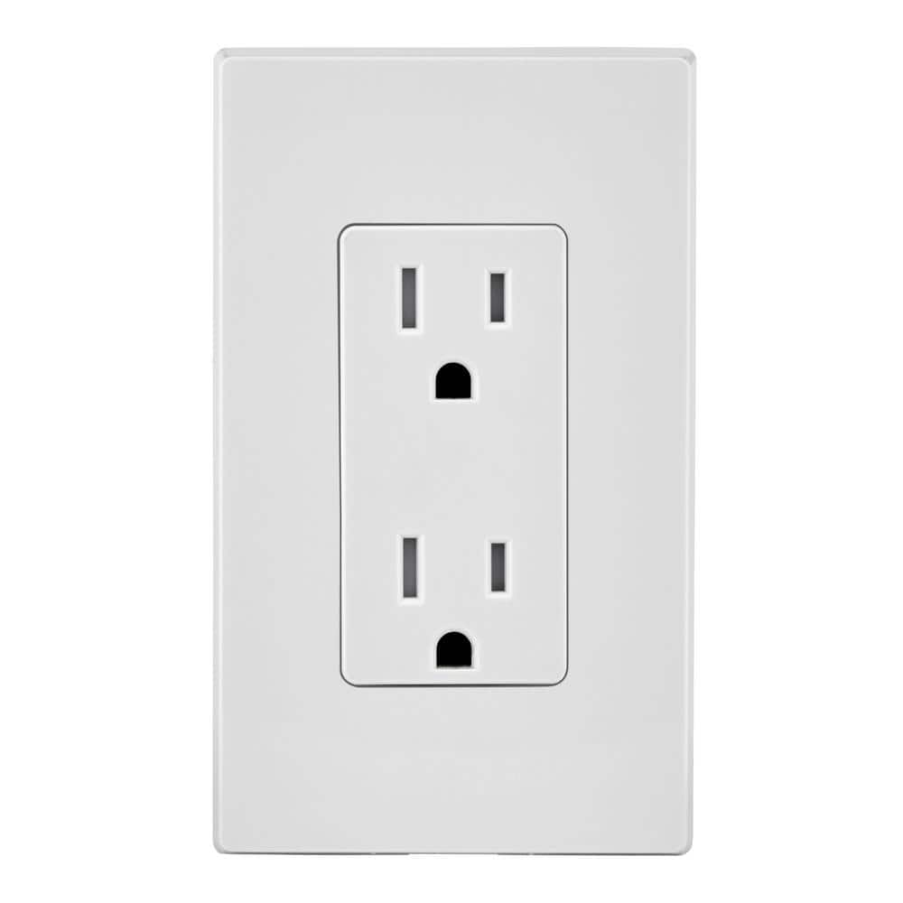 Leviton Decora 15 Amp Tamper-Resistant Duplex Outlet, White