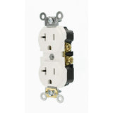 Leviton 20 Amp Commercial Grade Duplex Outlet, White (R62-CBR20-00W)
