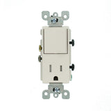 Leviton Decora 15 Amp Tamper-Resistant Combo Switch and Outlet, White (R62-T5625-0WS)