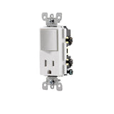 Leviton Decora 15 Amp Tamper-Resistant Combo Switch and Outlet, White (R62-T5625-0WS)