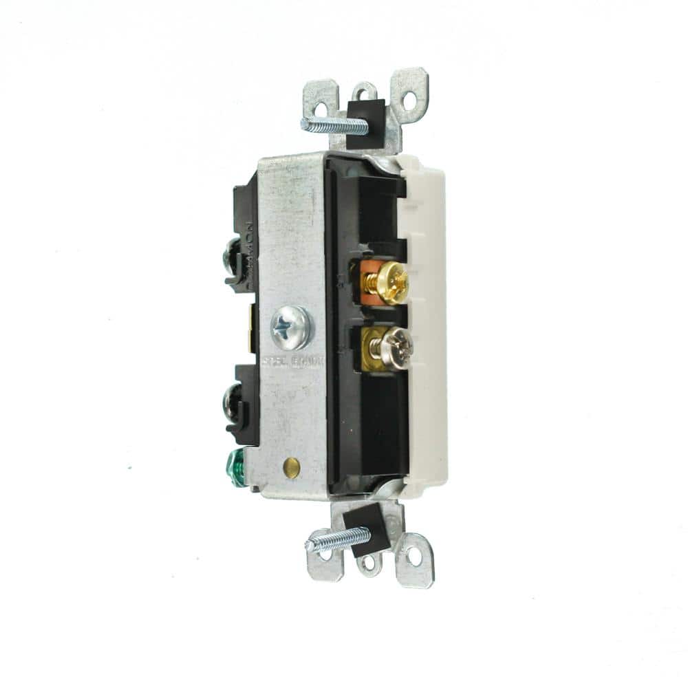 Leviton Decora 15 Amp Tamper-Resistant Combo Switch and Outlet, White (R62-T5625-0WS)