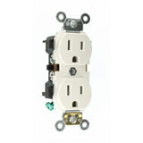 Leviton 15 Amp Industrial Grade Narrow-Body Duplex Outlet, White