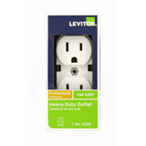 Leviton 15 Amp Industrial Grade Narrow-Body Duplex Outlet, White