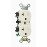 Leviton 20 Amp Industrial Grade Heavy Duty Self-Grounding Duplex Outlet, White (NEMA 5-20R)