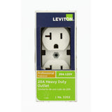 Leviton 20 Amp Industrial Grade Heavy Duty Self-Grounding Duplex Outlet, White (NEMA 5-20R)