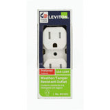 Leviton 15 Amp Weather & Tamper-Resistant Duplex Outlet, 125V, White (W5320-T0W)
