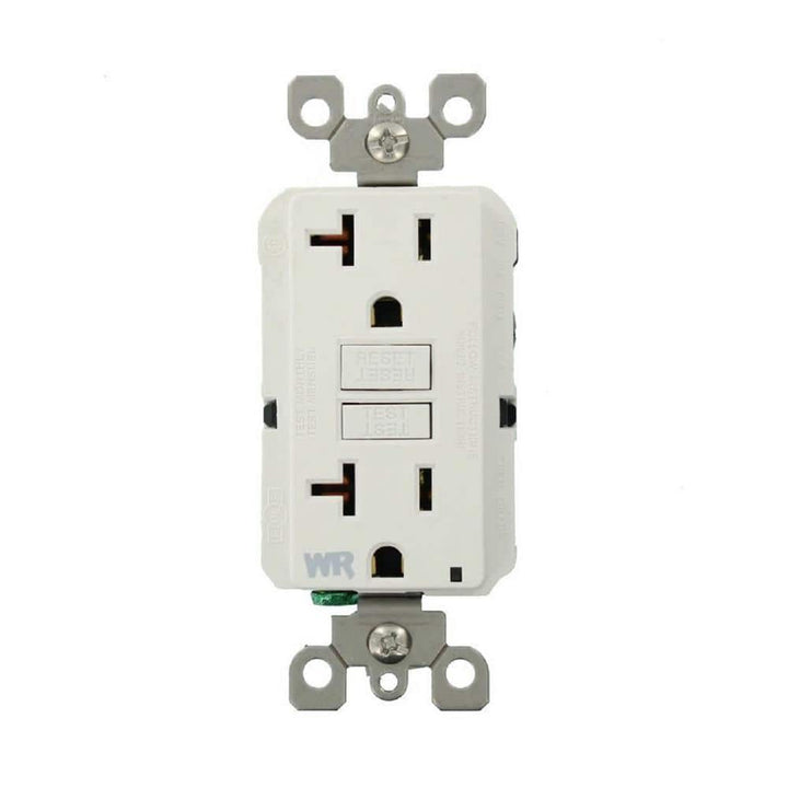 Leviton 20 Amp SmartlockPro Weather Resistant GFCI Outlet, White (GFWR2-W)