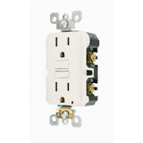 Leviton 15 Amp 125-Volt Duplex Self-Test Slim GFCI Outlet, White (4-Pack)