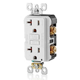 Leviton 20 Amp 125-Volt Duplex Self-Test Slim GFCI Outlet, White (4-Pack)