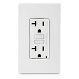 Leviton 20 Amp 125-Volt Duplex Self-Test Slim GFCI Outlet, White (4-Pack)