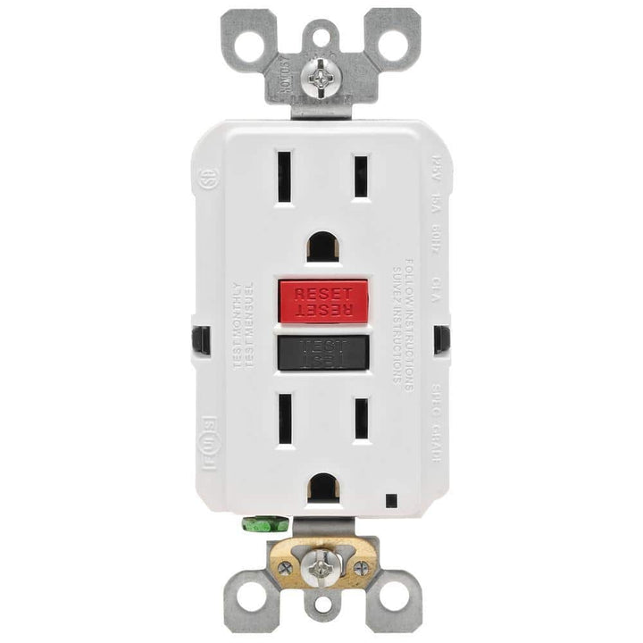 Leviton 15 Amp 125-Volt Self-Test Tamper Resistant GFCI Outlet, White (4-Pack)