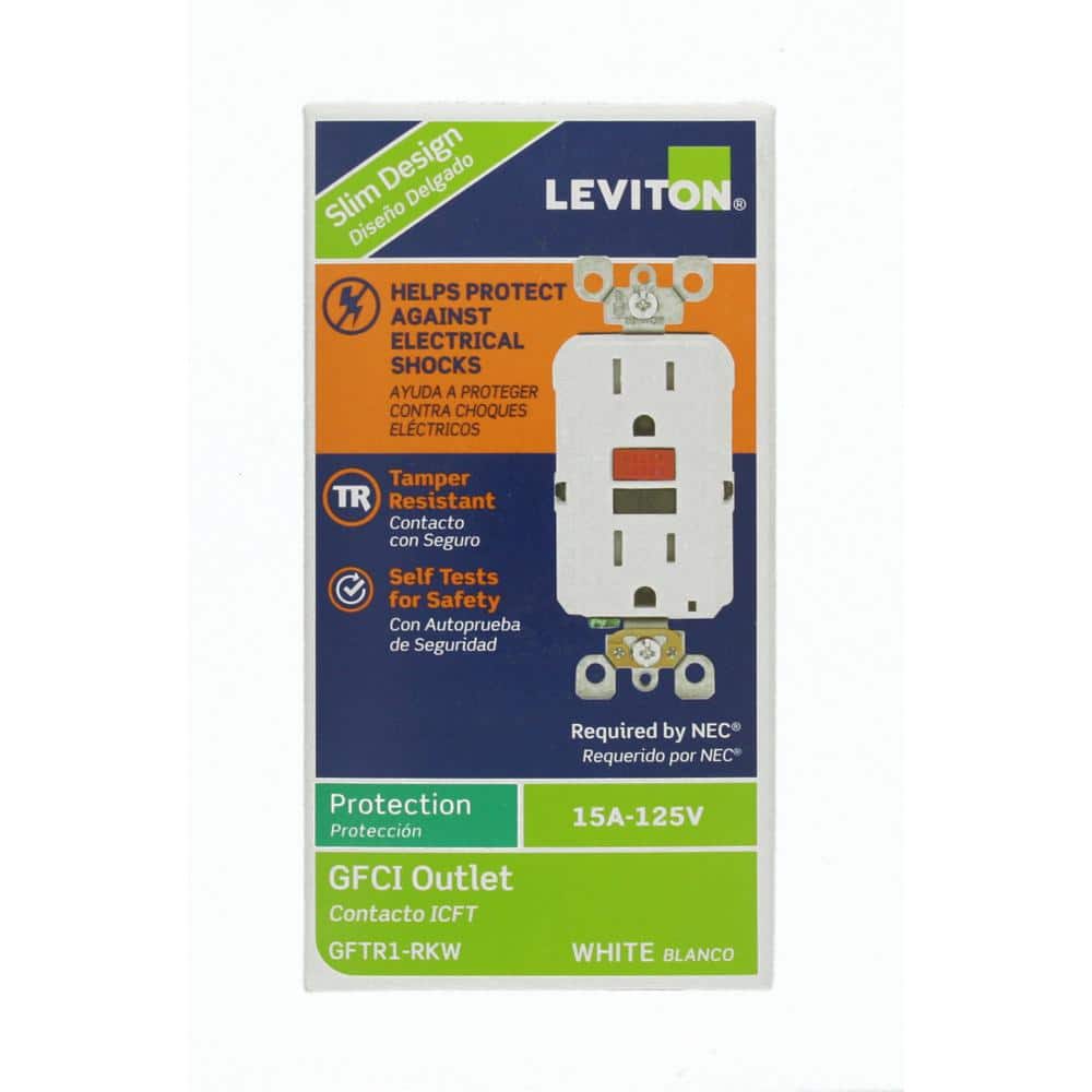 Leviton 15 Amp 125-Volt Self-Test Tamper Resistant GFCI Outlet, White (4-Pack)