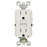 Leviton 15 Amp Self-Test SmartlockPro Slim Tamper-Resistant GFCI Duplex Outlet, White (3-Pack)