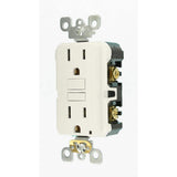 Leviton 15 Amp Self-Test SmartlockPro Slim Duplex GFCI Outlet, White
