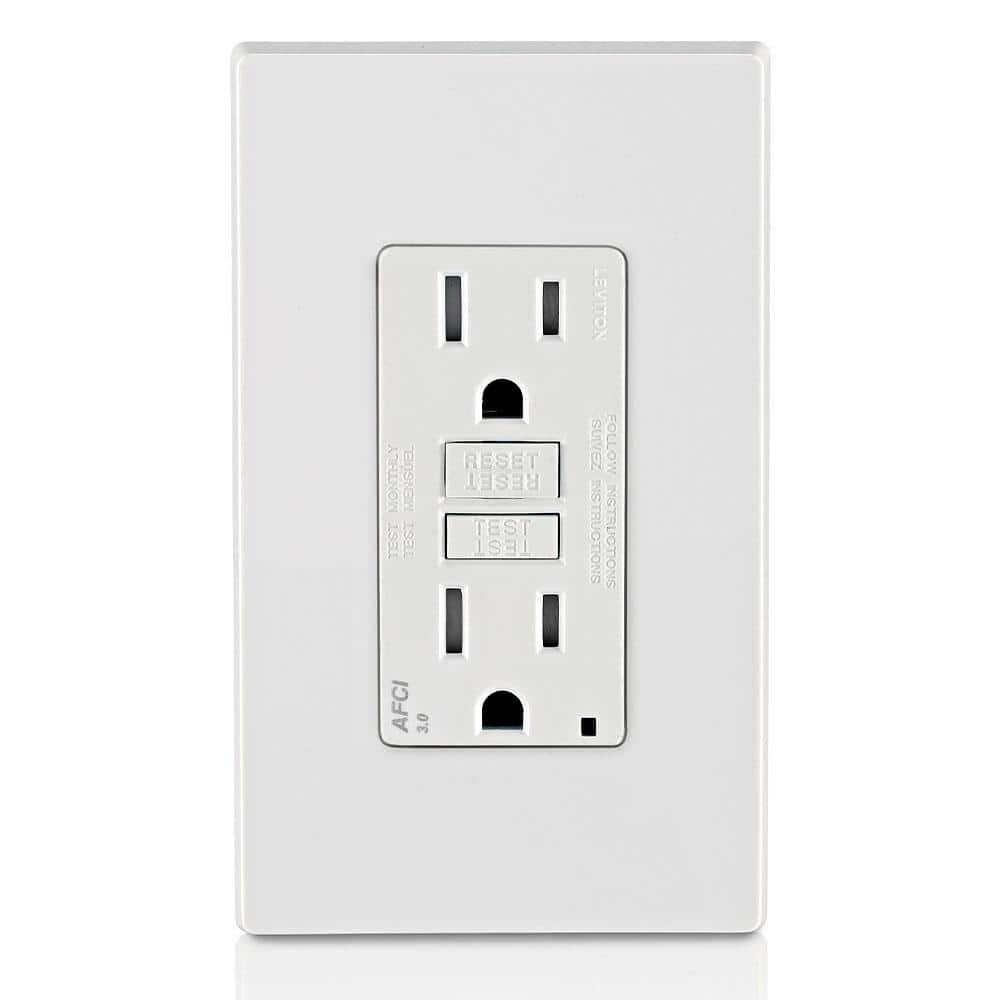 Leviton 15 Amp Tamper Resistant AFCI Outlet, White