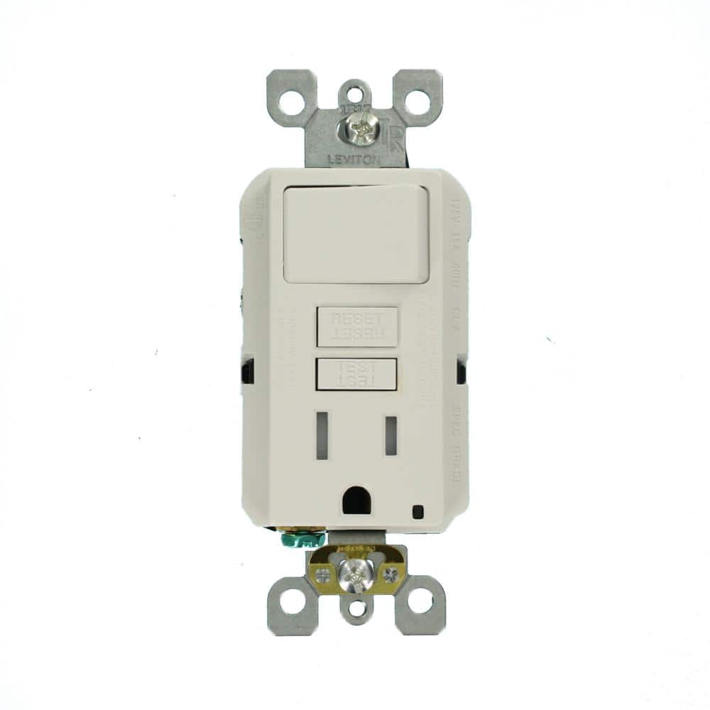 Leviton 15 Amp 125-Volt Combo Self-Test Tamper-Resistant GFCI Outlet and Switch, White