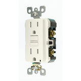 Leviton 15 Amp 125-Volt SmartlockPro SmarTest Self-Test Tamper-Resistant Duplex GFCI Outlet, White (GFTR1-KW)