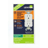 Leviton 15 Amp 125-Volt SmartlockPro SmarTest Self-Test Tamper-Resistant Duplex GFCI Outlet, White (GFTR1-KW)