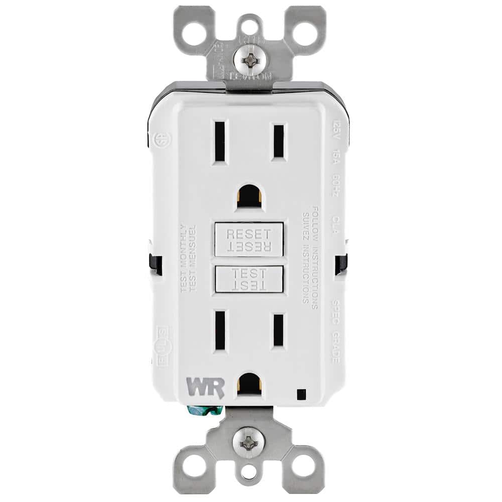 Leviton 15 Amp 125-Volt Duplex Self-Test Tamper-Resistant/Weather-Resistant GFCI Outlet, White
