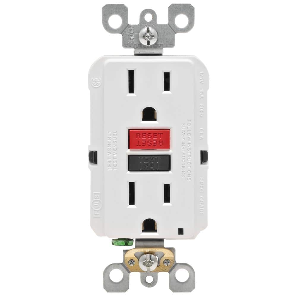 Leviton 15 Amp 125-Volt Self-Test Tamper-Resistant GFCI Outlet, White