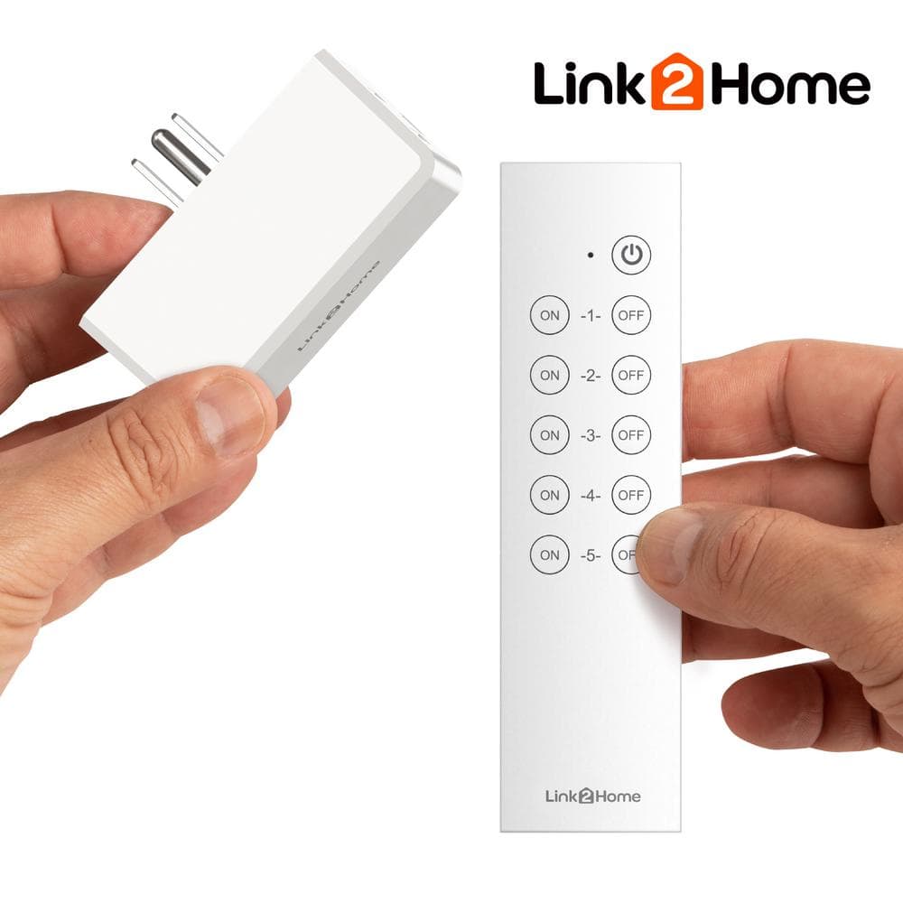 Link2Home Wireless Indoor Remote Control Outlet Switch with 5 RCVs and 2 Remotes