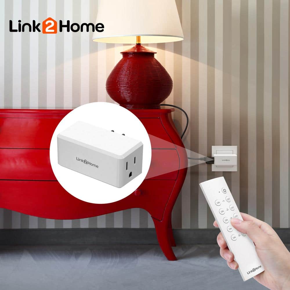 Link2Home Wireless Indoor Remote Control Outlet Switch with 5 RCVs and 2 Remotes