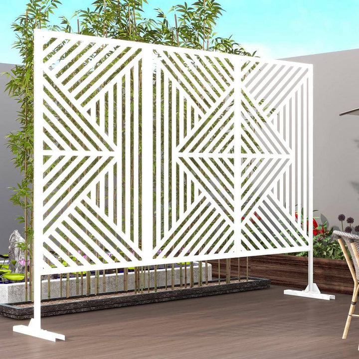 Lirago White 3-Panel Outdoor/Indoor Room Divider Privacy Screen