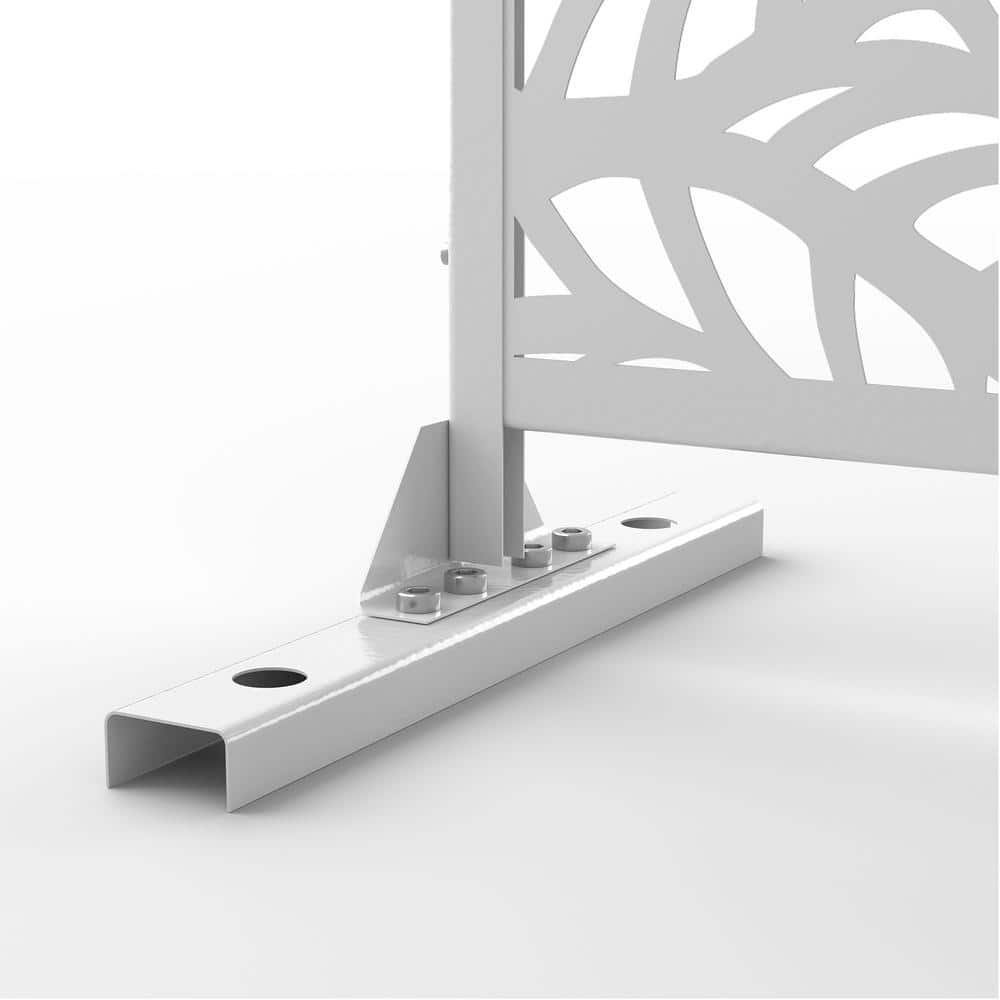 Lirago 75 x 48 in. White Modern Outdoor Screen Privacy Screen with Leaf Patterns Wall Decal