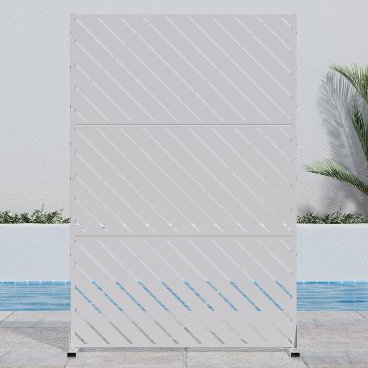Lirago 72 in. H x 47 in. W White Outdoor Metal Privacy Screen Garden Fence Wall Applique
