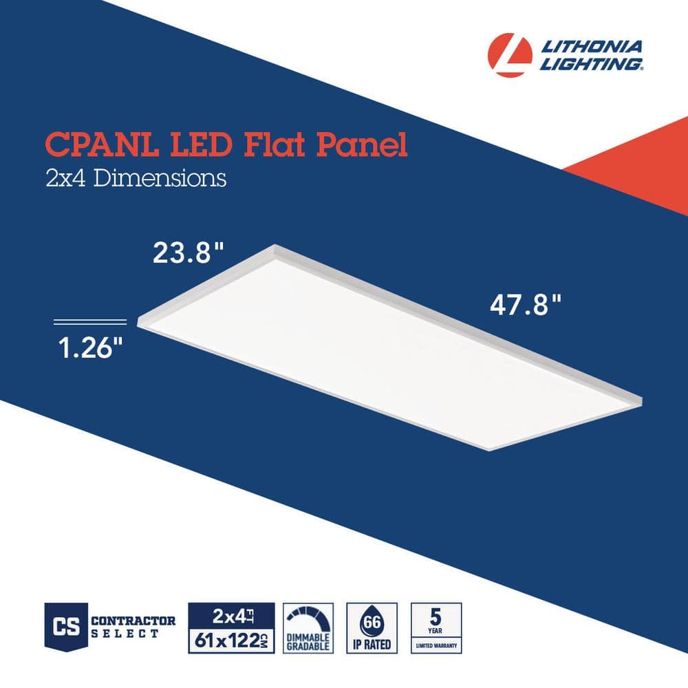 Lithonia Lighting Contractor Select CPANL DCMK 2 ft. x 4 ft. 4000 Lumens Integrated LED Panel Light Switchable Color Temperature